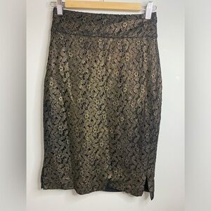 Guess by Marciano - black lace skirt with gold shimmer - size 4